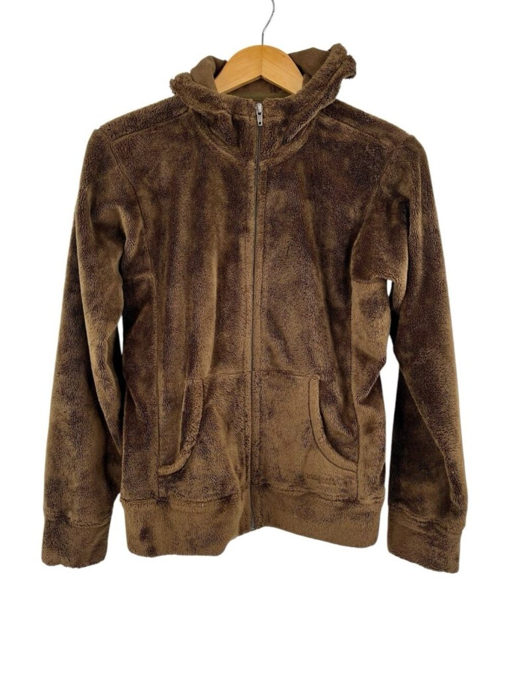 PATAGONIA Women's Brown Hooded Fleece Full Zip Jacket Medium